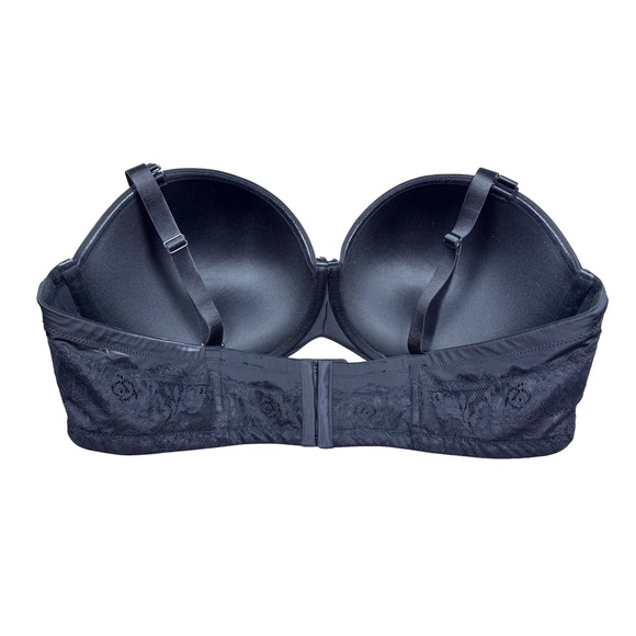 Torrid Bombshell Everyday Strapless Push-Up Bra Black Lace Trim 46DDD - Picture 8 of 13